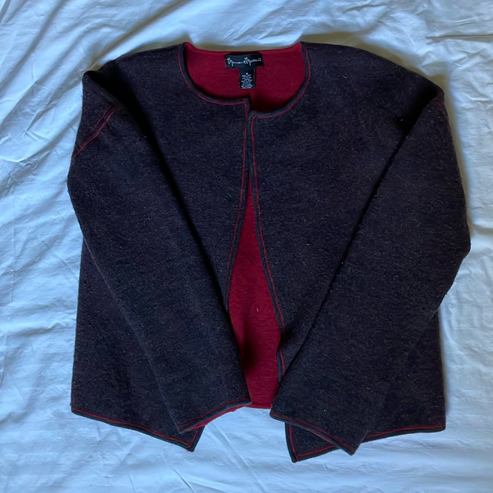 Mercer & Madison Vintage 100% Wool Cardigan Woman’s M Brown/Red